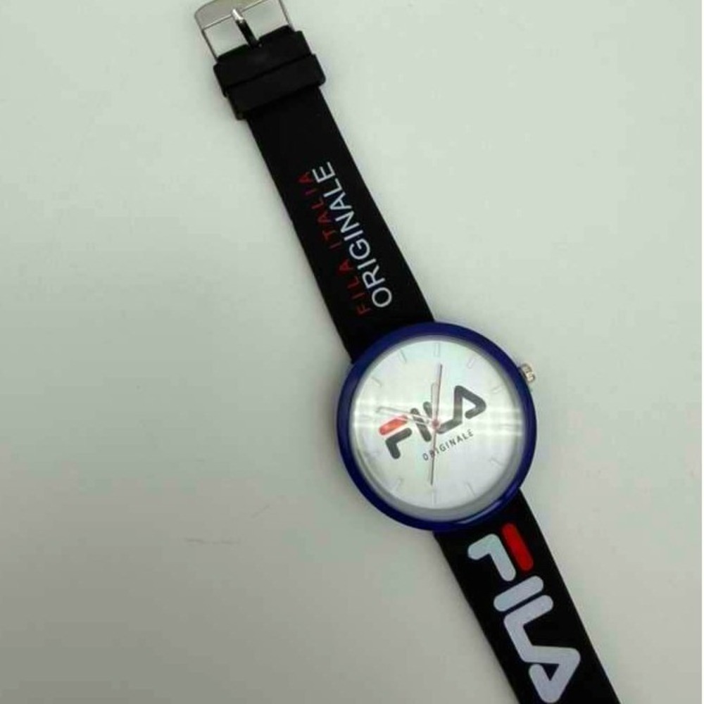 FILA Sport Style Wristwatch – Blue Dial with Black Rubber Strap – Brand New